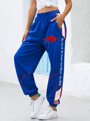 Women's Football Lover Bulls BUF Art Printed Sweatpants