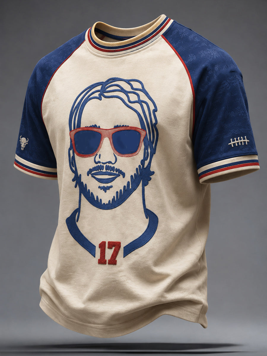Men's Football Lover Bulls BUF Art Printed T-shirt