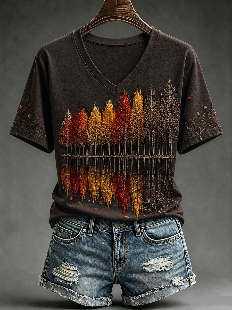 Women's Autumn Forest Short-sleeved T-shirt