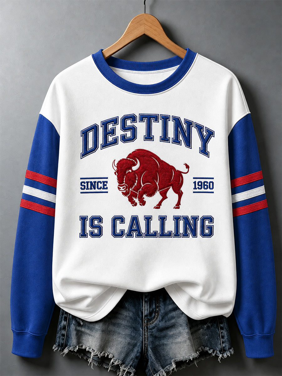 Women's Football Lover Buffalo Print Sweatshirt