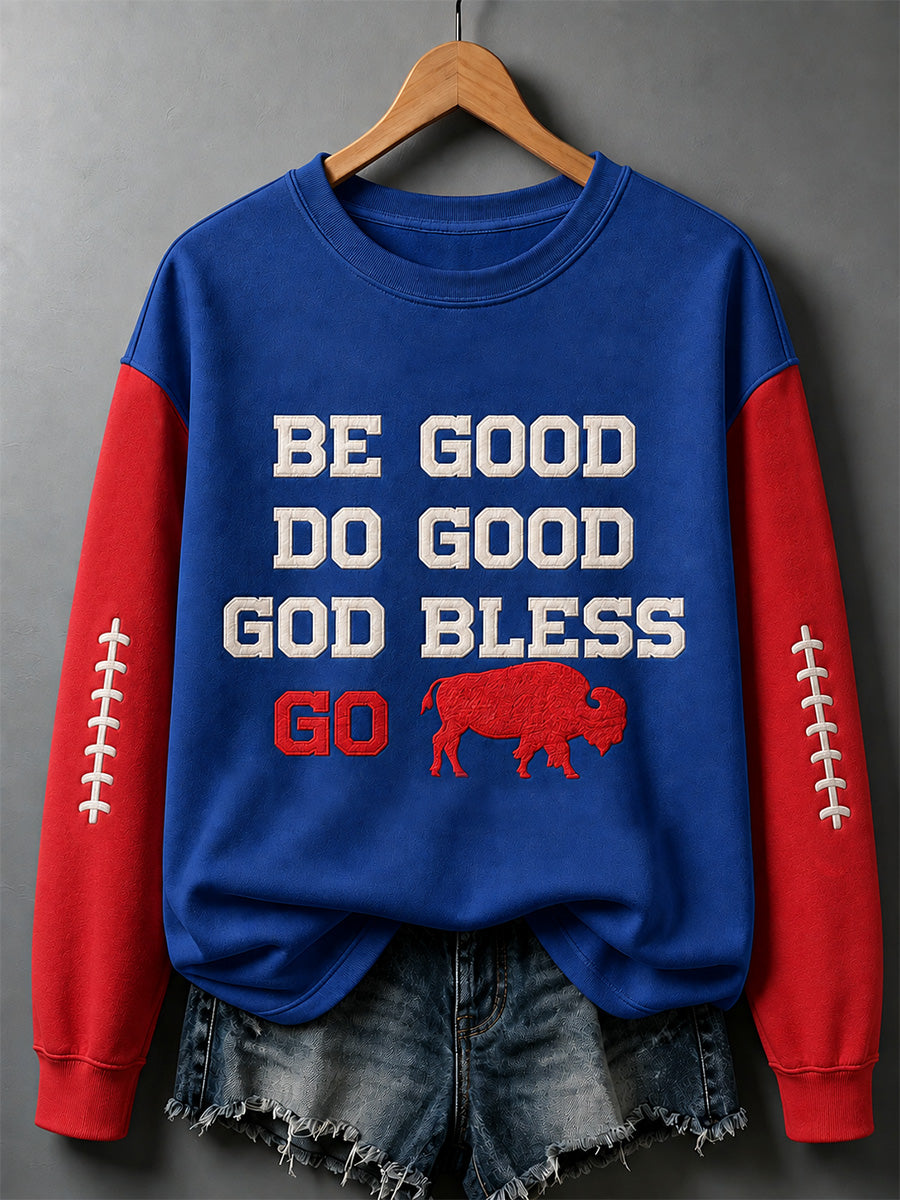 Women's Football Lover Buffalo Print Sweatshirt