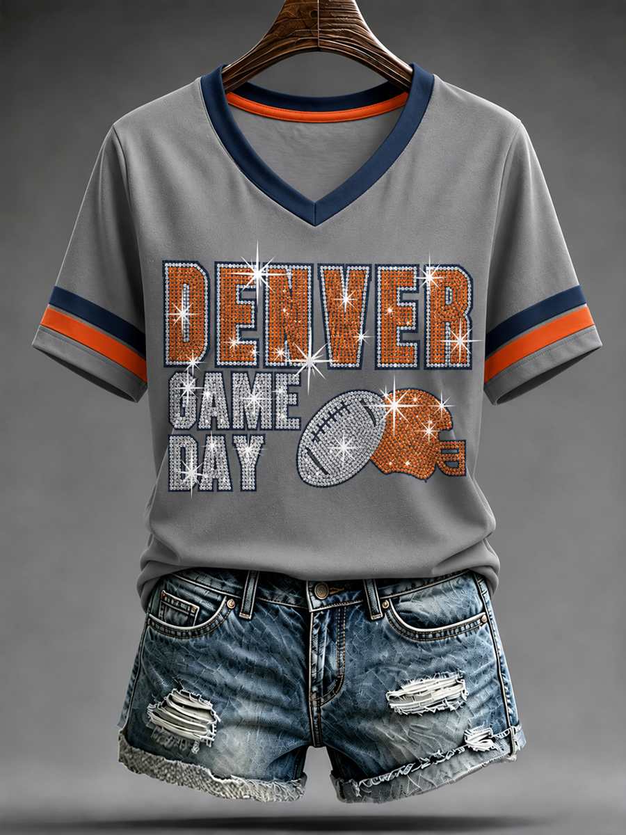 Women's Football Gameday Gift For Football Fans short-sleeved T-shirt