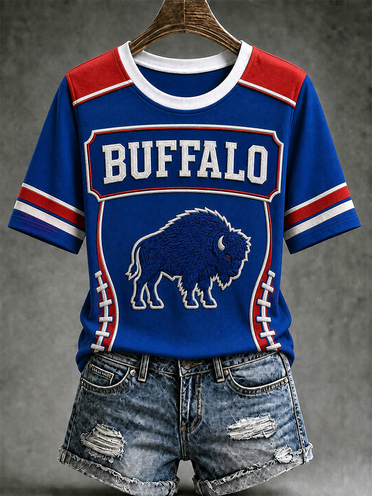 Women's Football Lover Buffalo Print Casual Cardigan