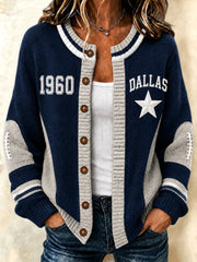 Women's Football Lover Buffalo Print Casual Cardigan