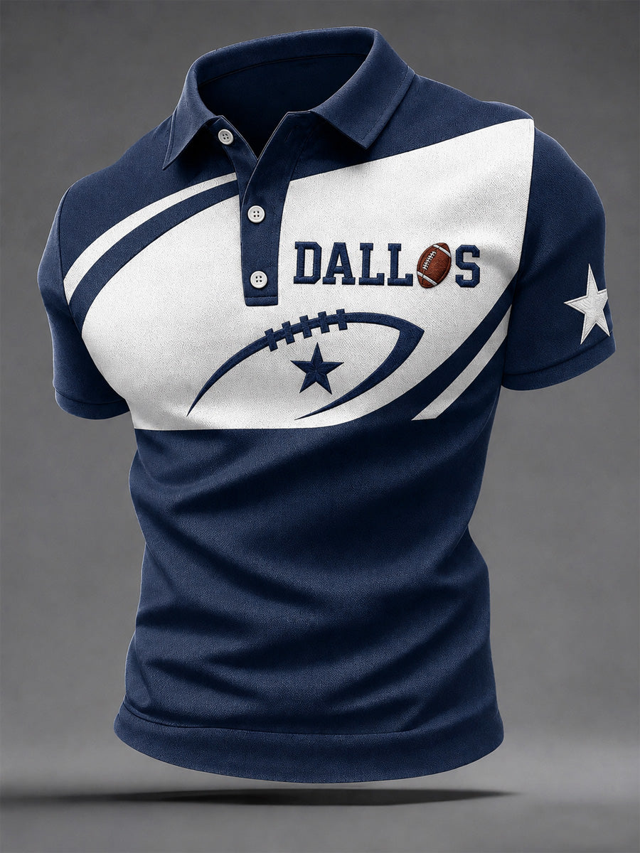 Men's Football Lover Buffalo Print Casual Polo