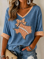 Women's Game Day Football Print Casual T-shirt