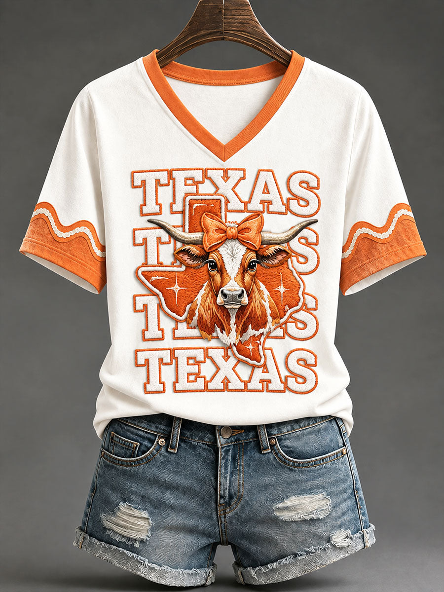 Women's Game Day Football Print Casual T-shirt