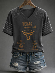 Women's Game Day Football Print Casual T-shirt