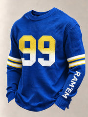 Men's Football Fan Print Waffle Sweatshirt