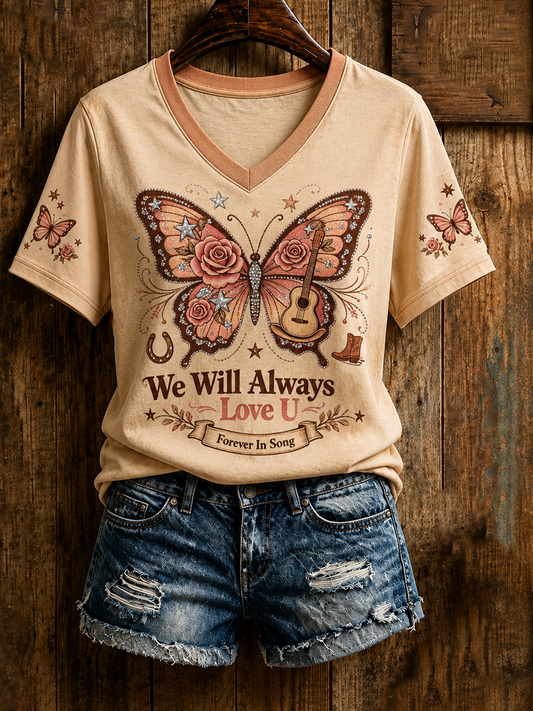 Women's Rip Country Music Lover Queen of Country Printed short-sleeved T-shirt