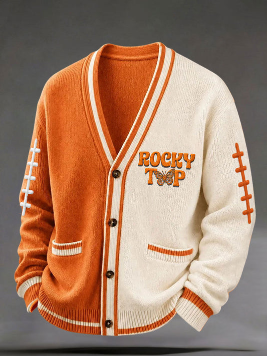 Men's Game Day Football Print Casual Cardigan