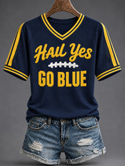 Women's University Football Lover Printed T-shirt