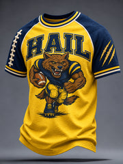 Men's University Football Lover Printed T-shirt