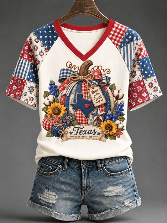 Women's Texas Fall Pumpkin Casual T-shirt