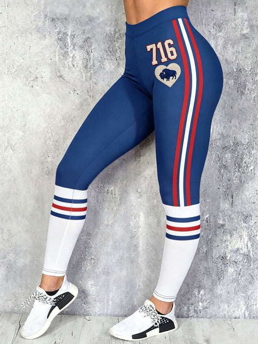 Women's Football Lover Buf Art Printed Leggings