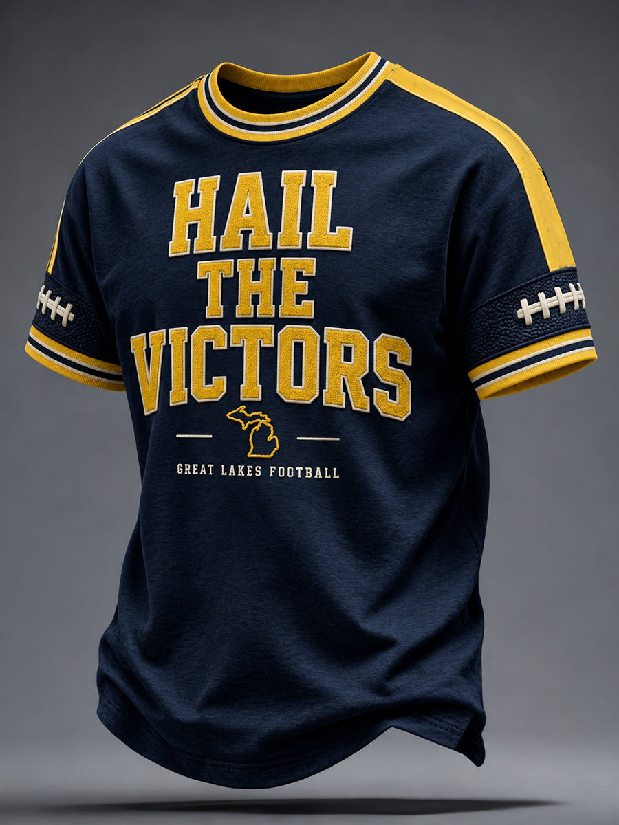 Men's University Football Lover Printed T-shirt