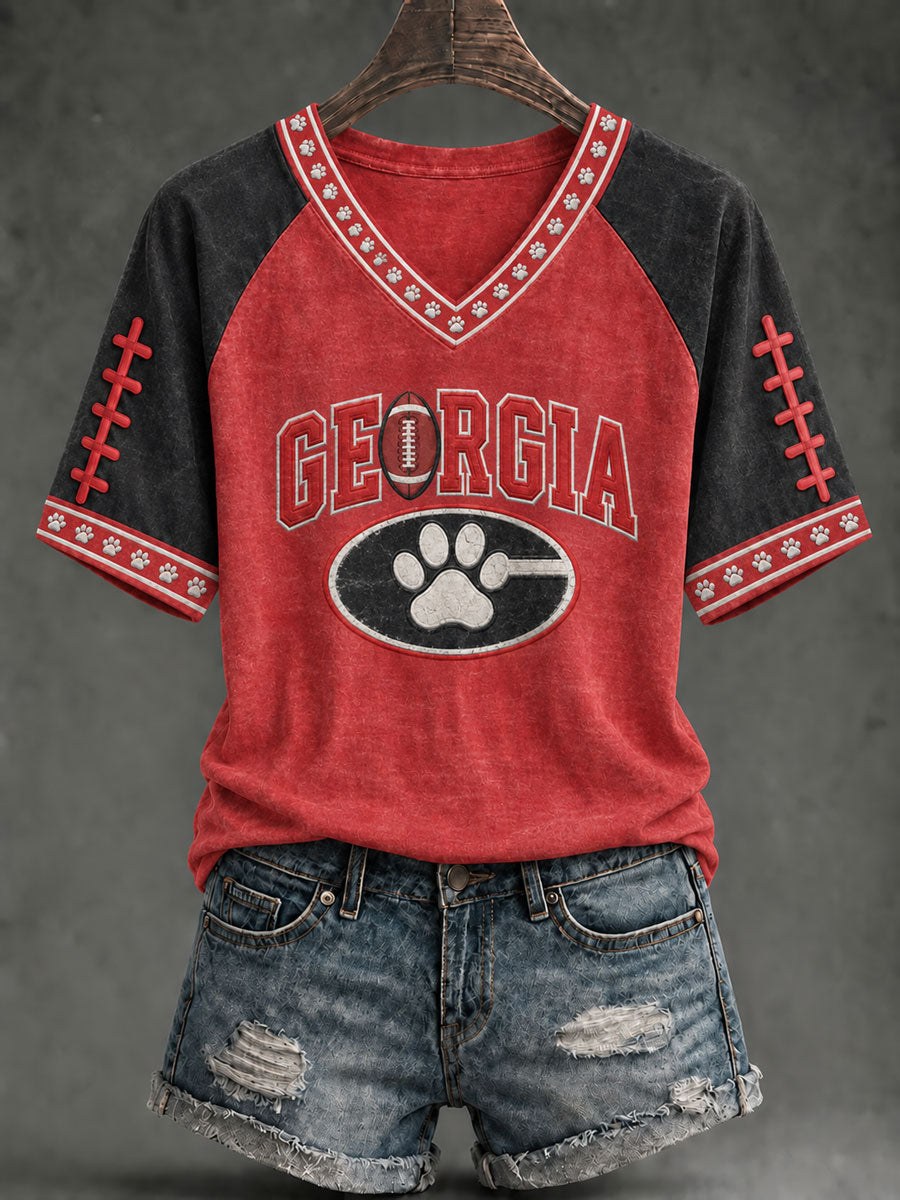 Women's Game Day Football Printed Casual T-Shirt