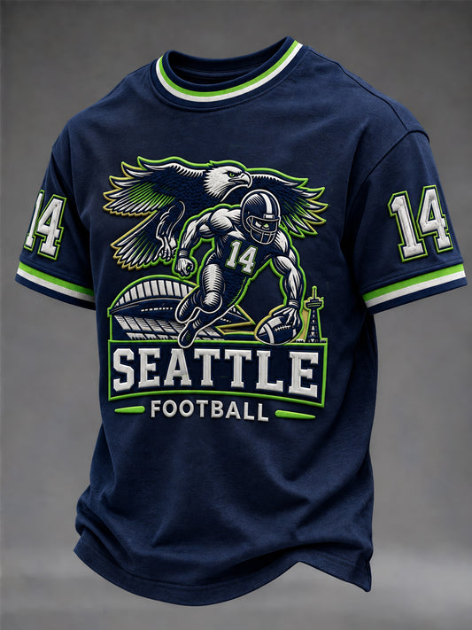 Men's Seattle Football Gameday Gift For Football Fans Short Sleeve T-shirt