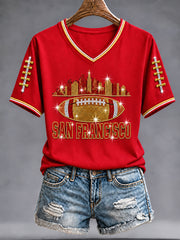 Women's Football Gameday Gift For Football Fans Short Sleeve T-shirt