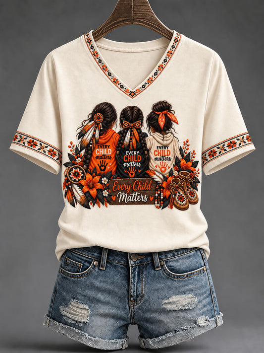 Women's Every Child Matters Printed Casual T-Shirt
