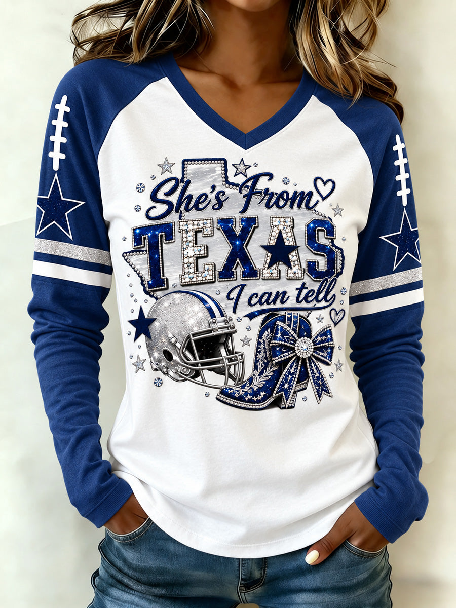 Women's Football Gameday Gift For Football Fans Casual Long Sleeve Shirt
