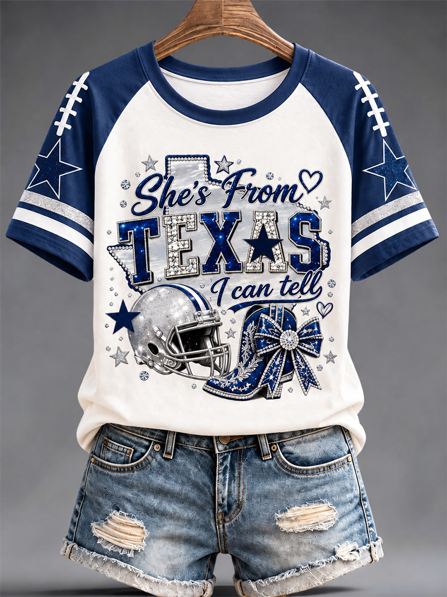 Women's Football Gameday Gift For Football Fans Casual V-Neck Tee