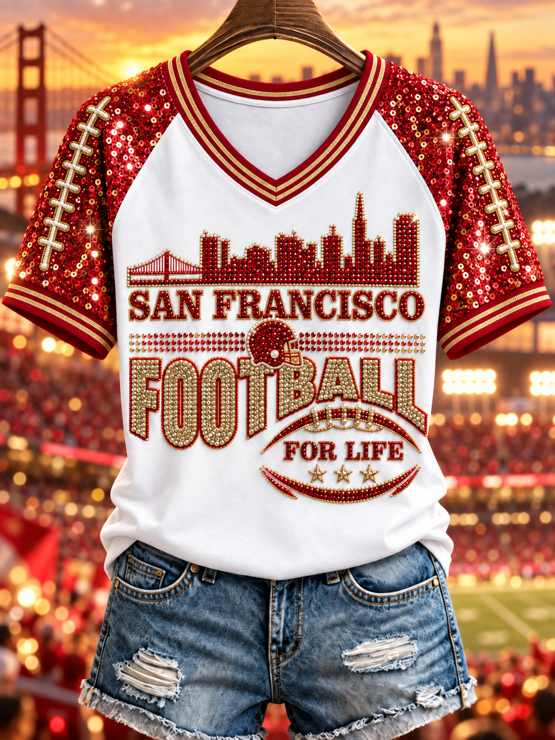 Women's V-neck off-shoulder short-sleeved T-shirt