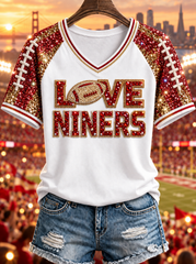 Women's V-neck off-shoulder short-sleeved T-shirt