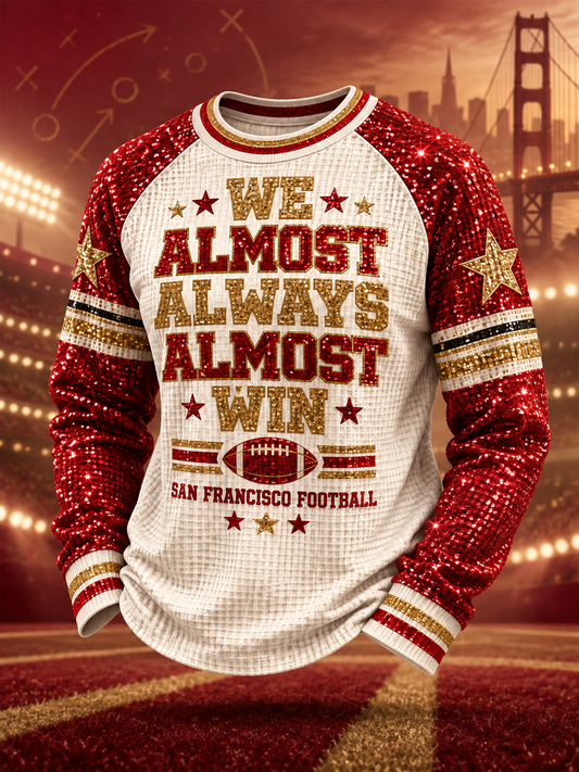 Men's San Francisco Football Lover Printed Waffle Sweatshirt