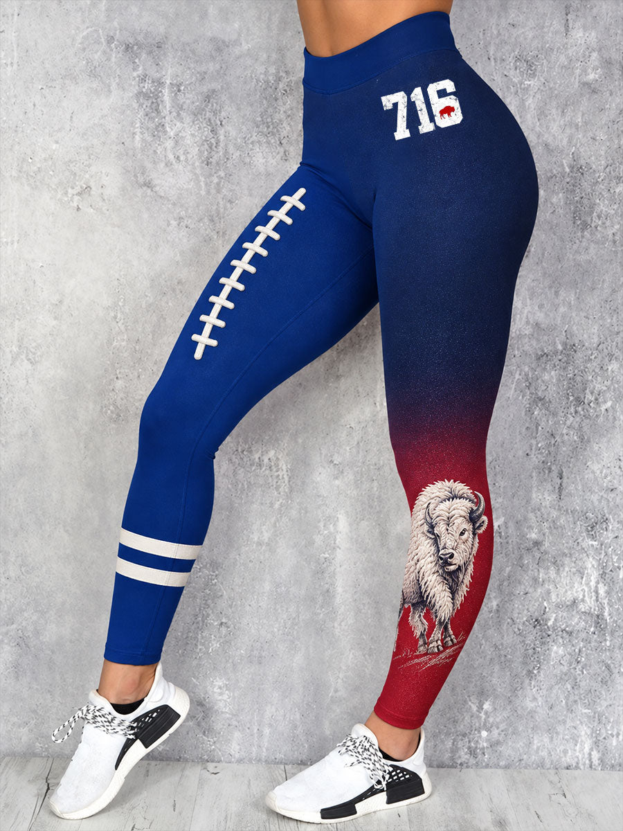 Women's Football Lover Buf Art Printed Leggings