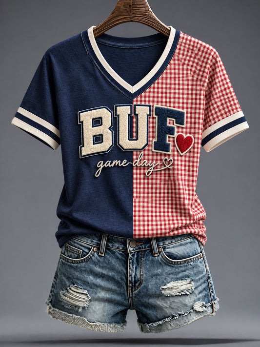 Women's Football Lover Buf Art Printed T-shirt