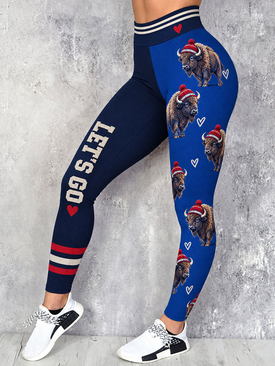 Women's Football Lover Buf Art Printed Leggings