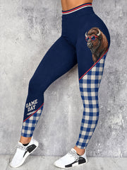 Women's Football Lover Buf Art Printed Leggings
