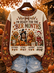 Women's Autumn-Winter Themed Dog Pattern Design Casual Sweatshirt