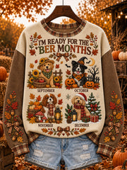 Women's Autumn-Winter Themed Dog Pattern Design Casual Sweatshirt