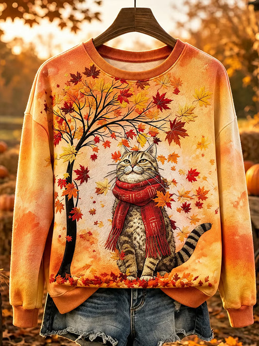 Women's Autumn Animals Print Sweatshirt