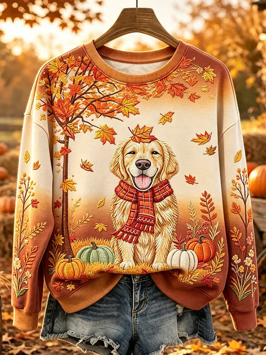Women's Autumn Animals Print Sweatshirt