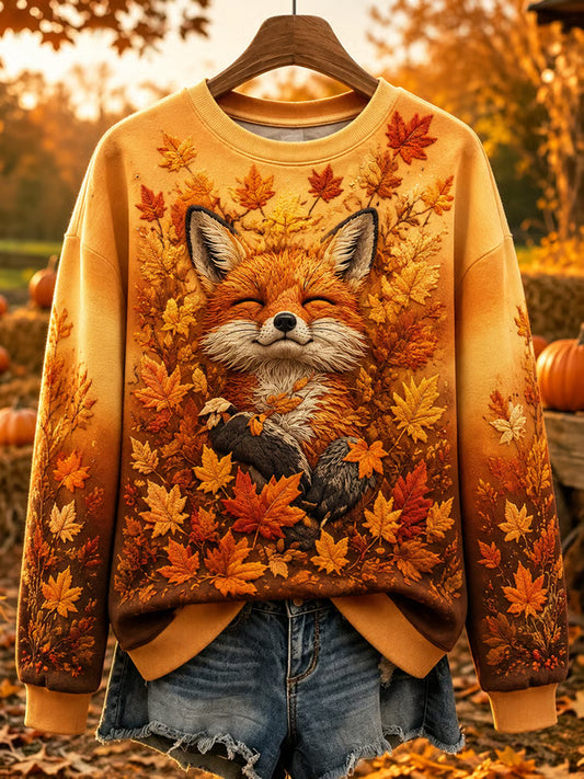Women's Autumn Animals Print Sweatshirt