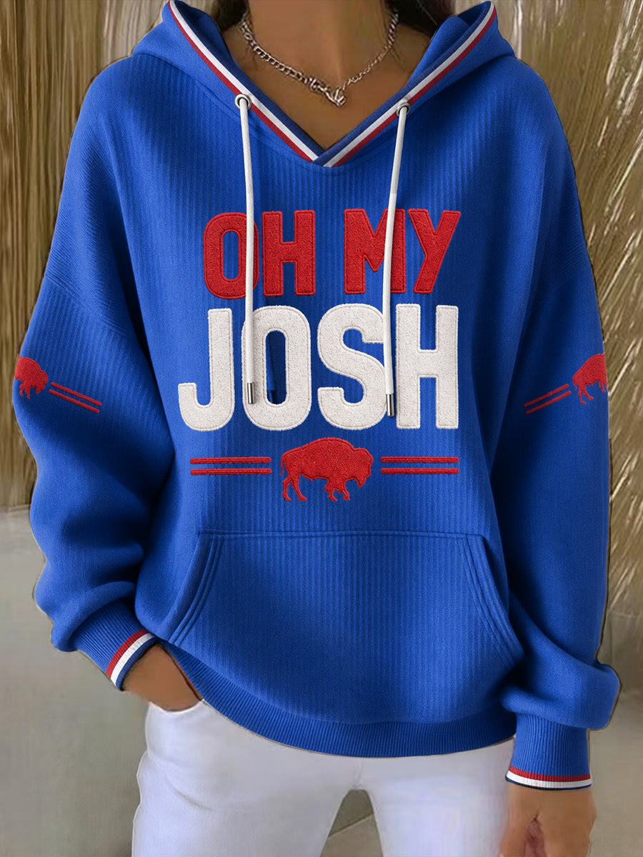 Women's Football Lover Buf Art Prtinted Hoodie