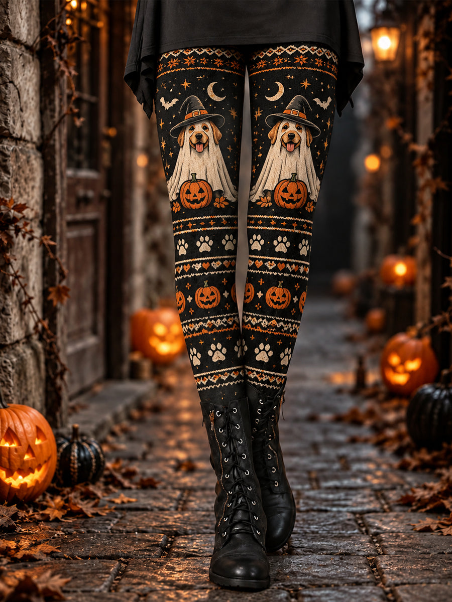 Women's Halloween Dogs Print Leggings