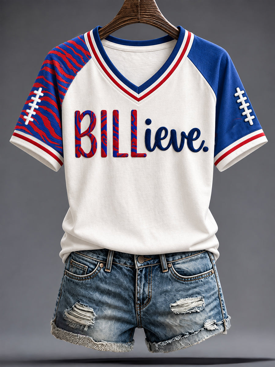 Women's Football Lover BUF Art Printed T-shirt