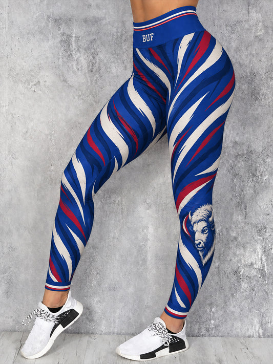 Women's Football Lover BUF Art Printed Leggings