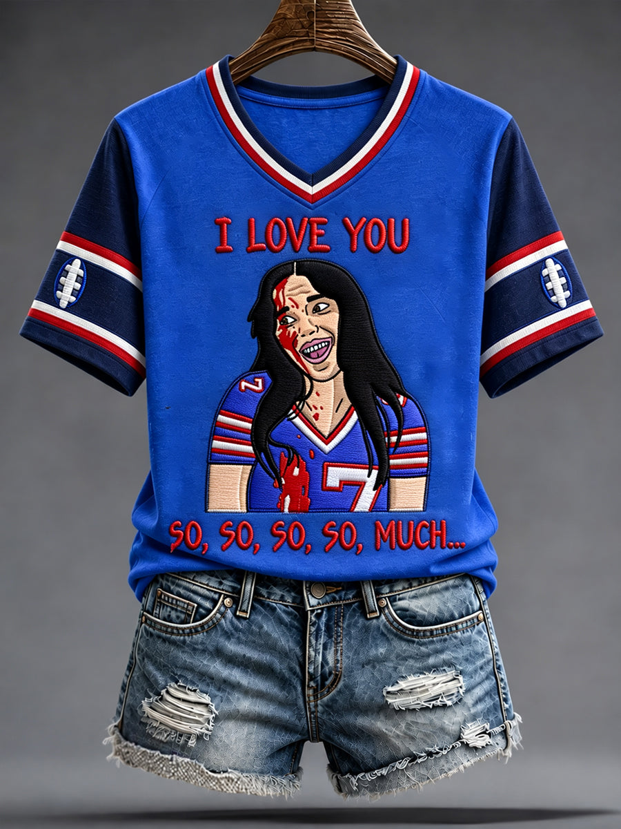 Women's Football Lover BUF Art Printed T-shirt