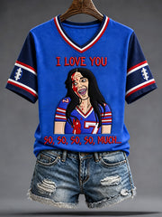 Women's Football Lover BUF Art Printed T-shirt