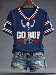 Women's Football Lover BUF Art Printed T-shirt