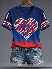 Women's Football Lover BUF Art Printed T-shirt