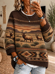 Women's Cozy Knit Western Sweater