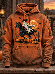 Men's Western Halloween Art Printed Hoodie
