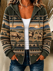 Women's Cozy Knit Western Hoodie