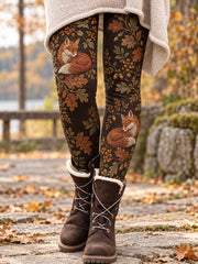 Women's Fall/Winter Floral Art Printed Leggings